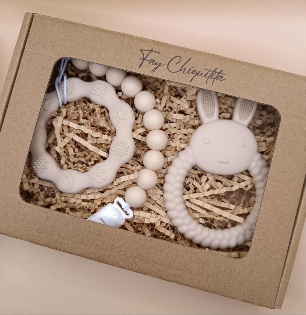 Mini teething gift box - Navajo white