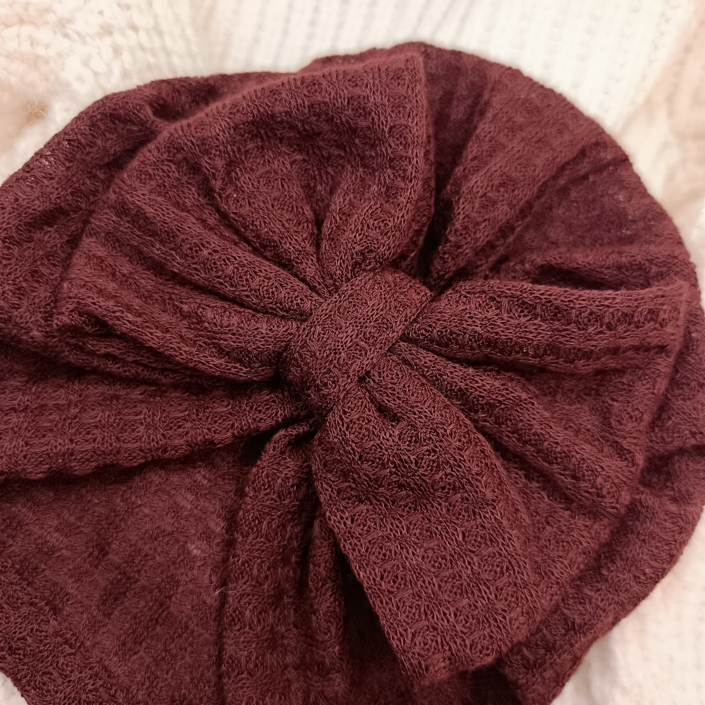 Bow baby turban wine red