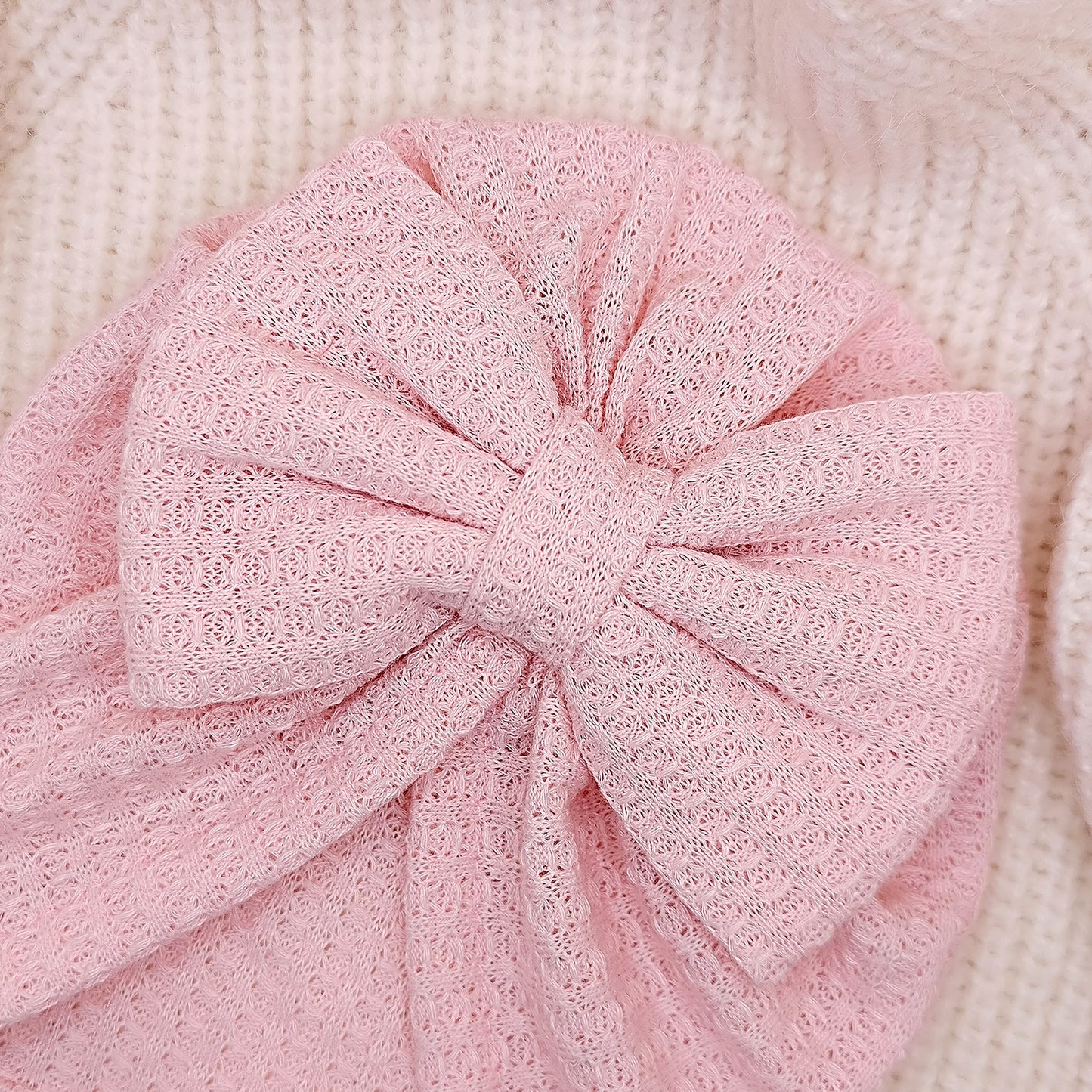 Bow baby turban soft pink