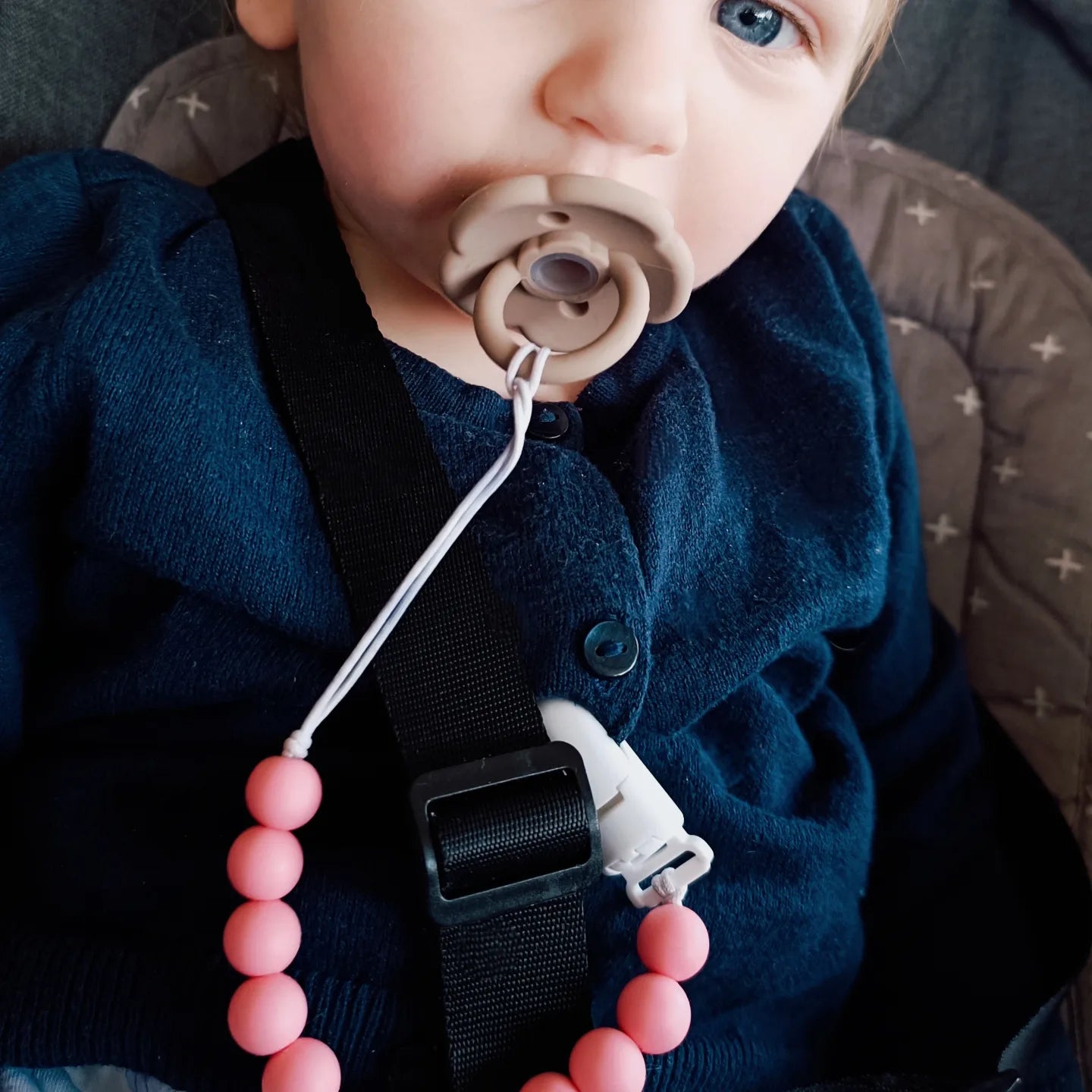 Pacifier flower Warm taupe- Μαλακή πιπίλα σιλικόνης