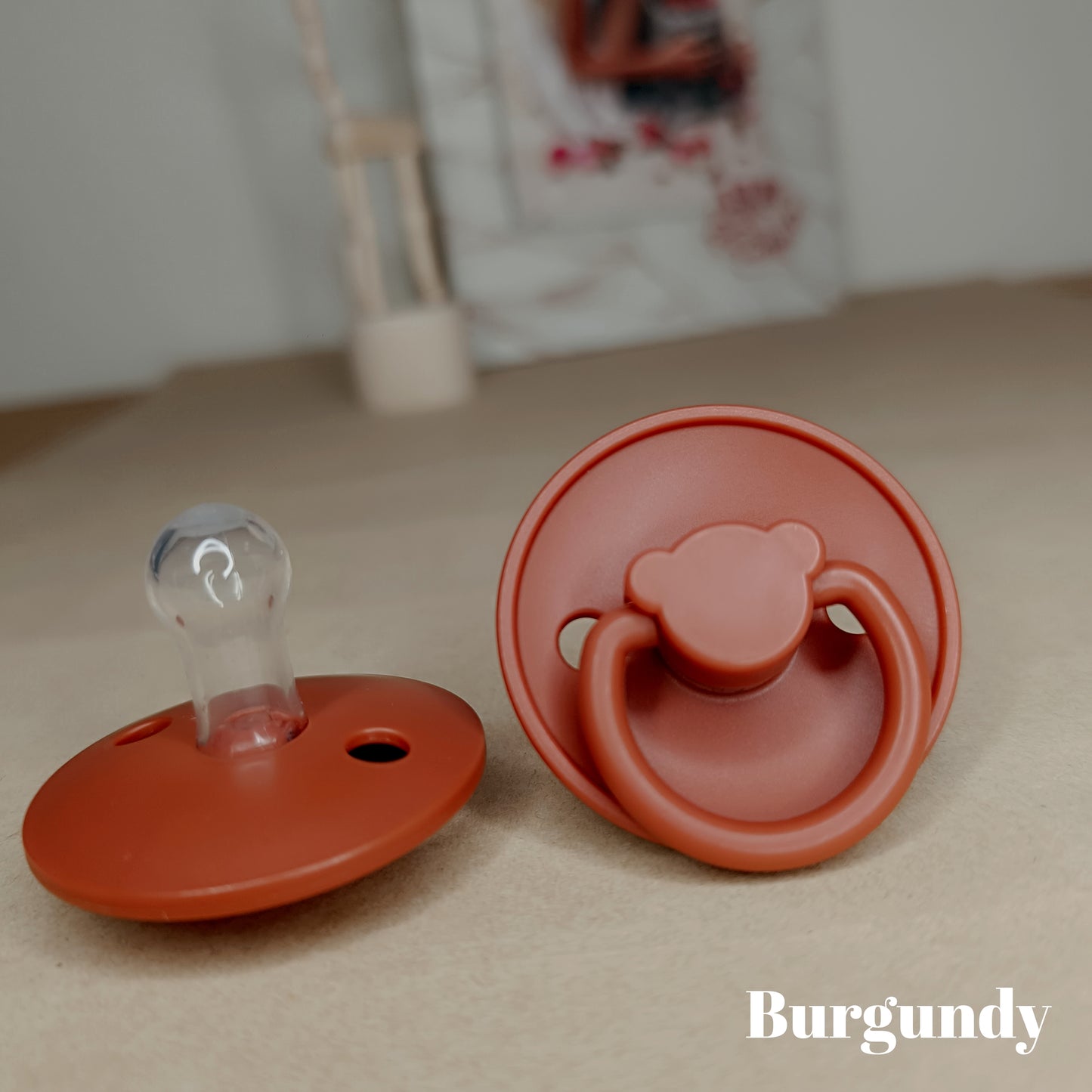 Pacifier panda - burgundy