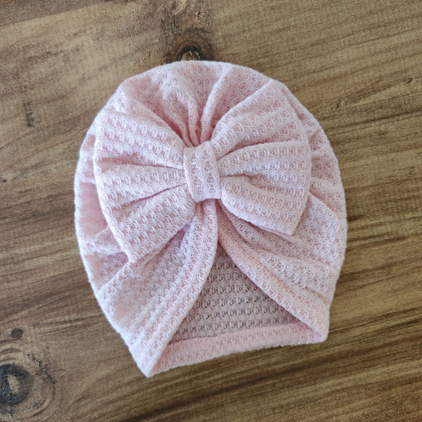 Bow baby turban soft pink