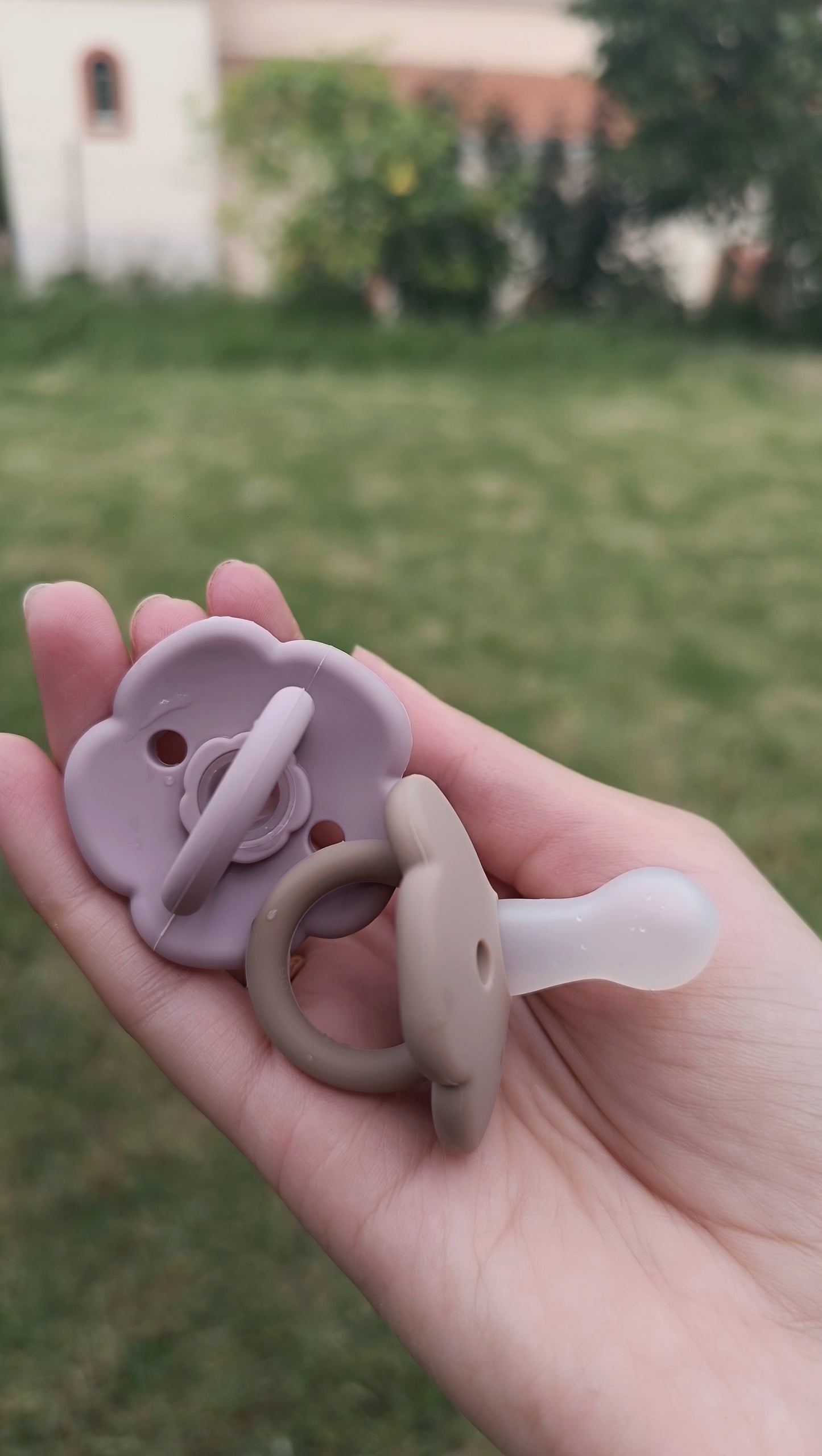 Pacifier flower pale mauve- Μαλακή πιπίλα σιλικόνης