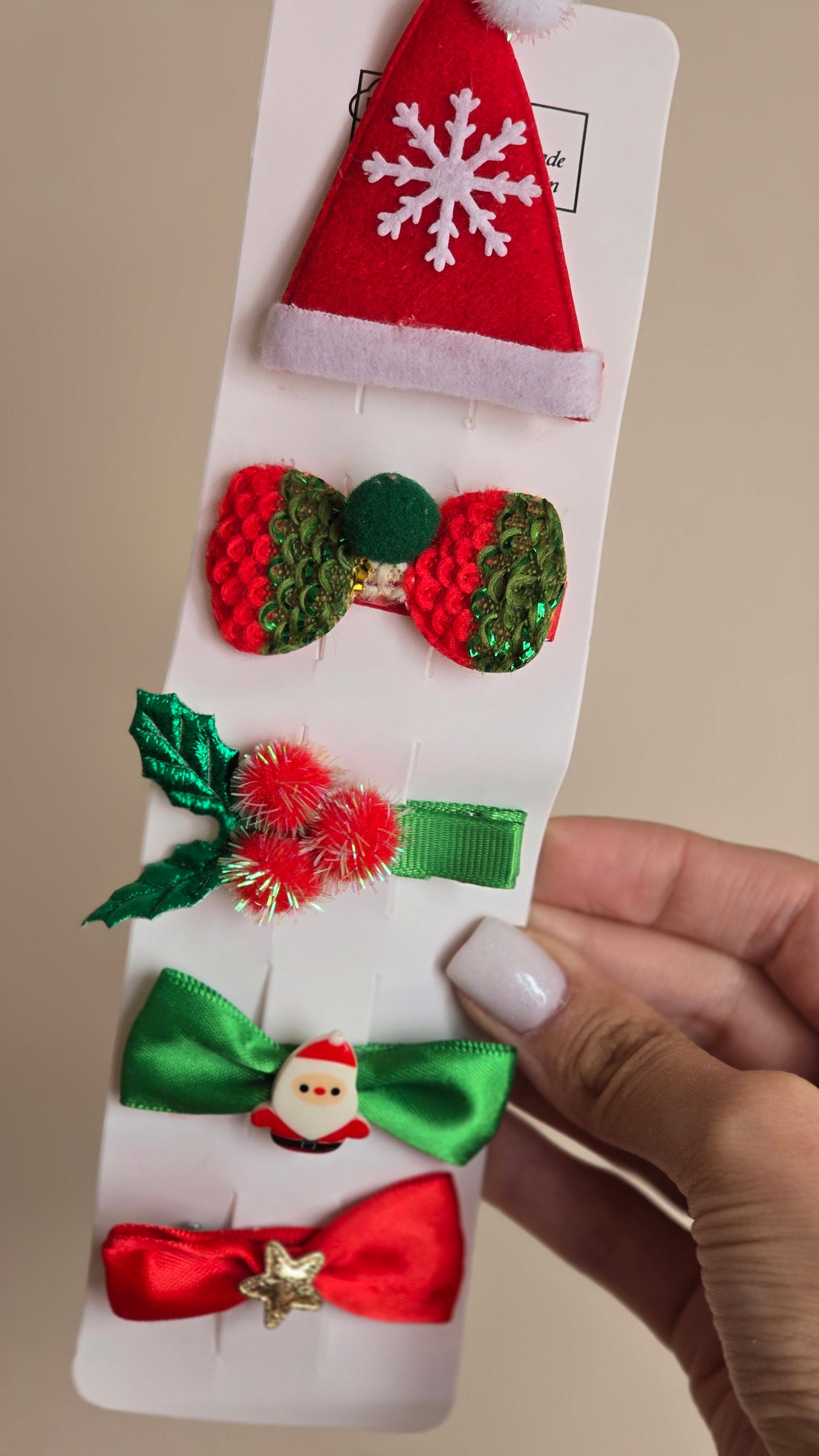 "Merry & Bright" hair clip