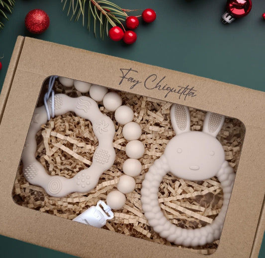Mini teething gift box - Navajo white